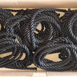 Alternative view of 14 mm landvast 3-strengs Multi PP | spoel 115 meter | zwart/navy/wit