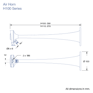 Alternative view of DHR Luchthoorn DHR100 | luchthoorn voor pleziervaartuigen | verchroomd