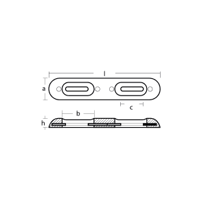 Alternative view of Tecnoseal type Fairline anode ZINK | 320 mm | boutmontage
