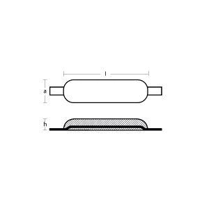 Alternative view of Tecnoseal Zink Anode 100 mm | 0.7 kg | met lasstrip