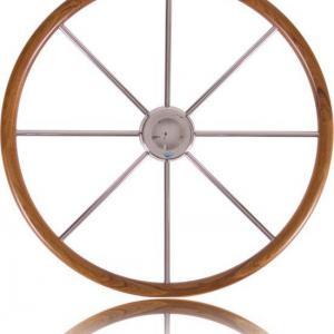 STAZO stuurwiel type 13 RVS met teakhouten rand
