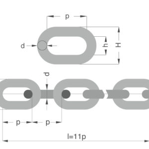 Alternative view of RVS316 Ankerketting 10 mm | Grade 4 | ISO4565 | gepolijst | 50 meter