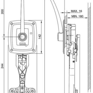 Alternative view of Vetus SISCO Motorbediening | zijmontage | in RVS en met rode knop