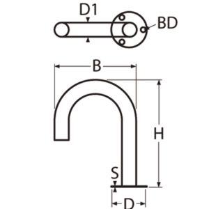Alternative view of RVS 316 Zwanenhals Kabeldoorvoer Ø 38 x 150 mm