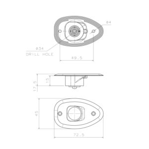 Alternative view of Lalizas Micro LED 12 flush inbouw navigatieverlichting | Stuurboord- en Bakboordlicht (set)