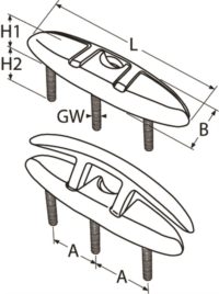RVS 316 Klapbare Kikker 155 mm | met schroefdraad - Afbeelding 2