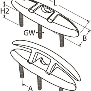 Alternative view of Klapbare Klamp 200 mm | RVS316 | met schroefdraad
