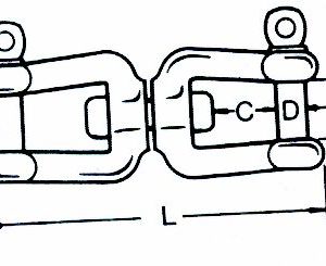 Alternative view of Dubbele Gaffelsluiting | Kettingwartel RVS 316 | 6 tot 13 mm