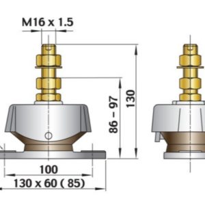 Alternative view of VETUS KSTEUN40A Flexibele Motorsteun | voor 3 cilinder scheepsmotoren