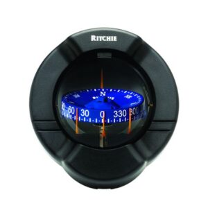 Ritchie Compass Venture SR-2 Bulkhead | Blauwe kompasroos | Zwarte behuizing