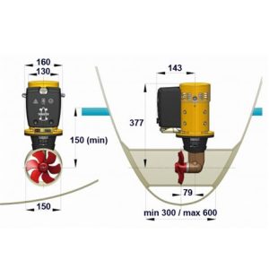 Alternative view of Vetus BOW5524D Boegschroef 55 kgf | 24 Volt