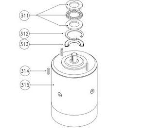 Alternative view of Lofrans Kobra Motor 1000W in 12 of 24V