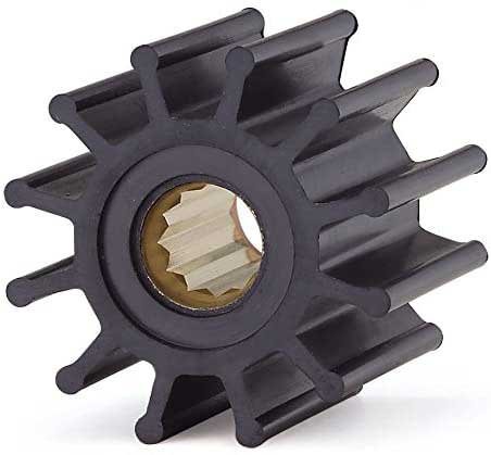 thumbnail image 2 of Jabsco 13554-0001-P Raw Water Pump Impeller Repair Kit For Marine Inboard Engines - Spline Drive, Brass/Neoprene 2 of 6
