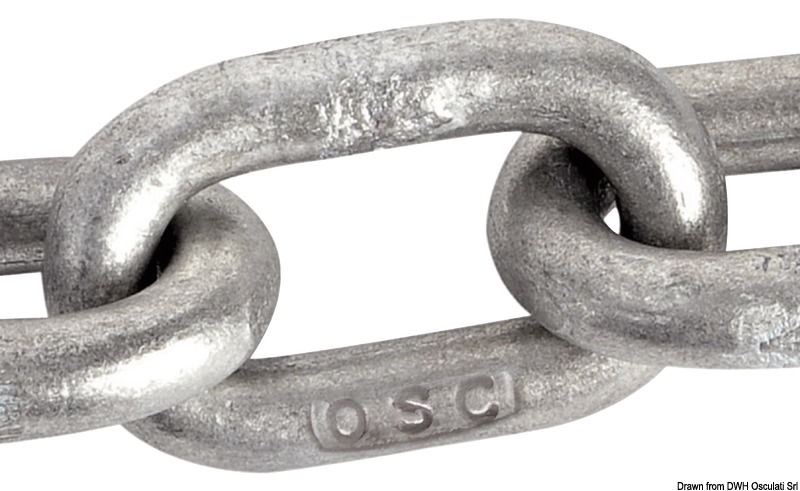 Osculati Grade 70 Ankerketting Ø 8 mm | Hot-galvanized | high-resistance - Afbeelding 2