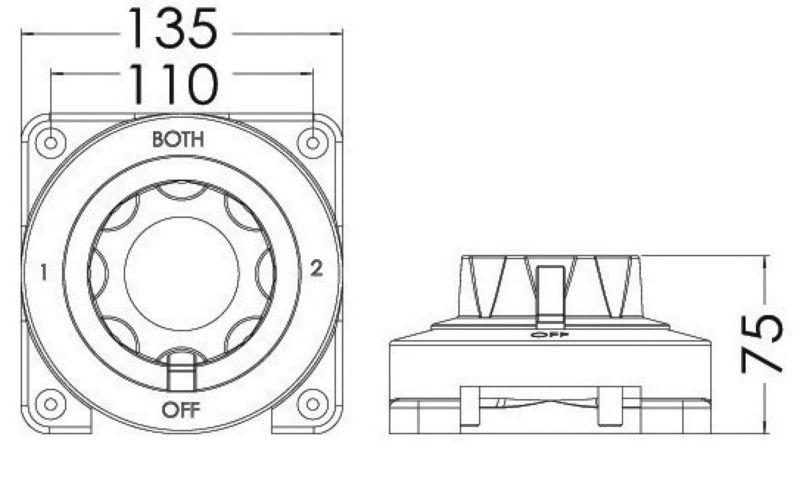 Osculati Batterijkeuze Schakelaar | Selecta battery switch - Afbeelding 3