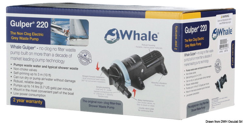 WHALE Gulper 220 pomp | grijswater pomp | 12V - Afbeelding 2
