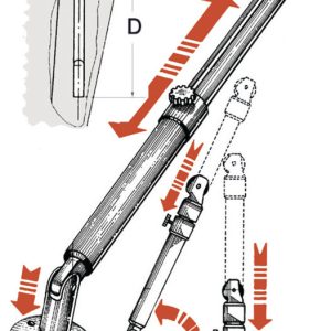Alternative view of Osculati Telescopische Davit in Aluminium