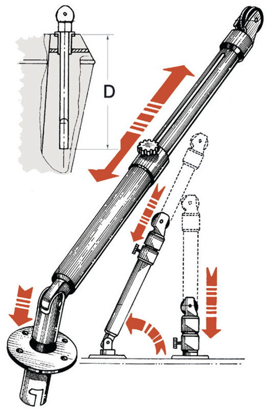 Osculati Telescopische Davit in Aluminium - Afbeelding 2